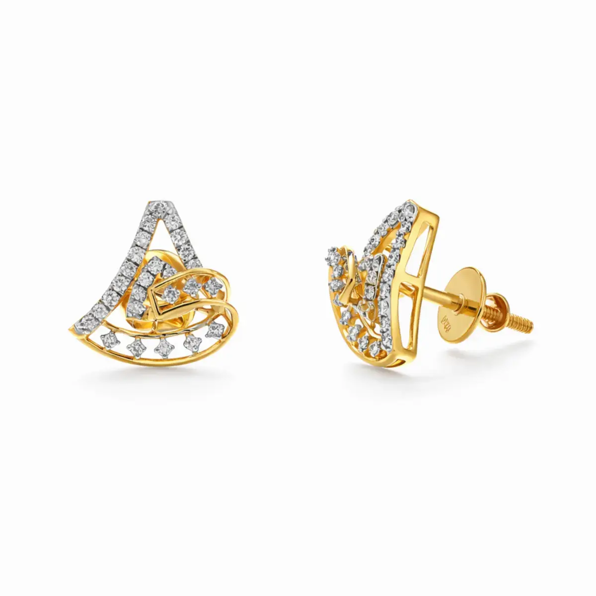 0.21 CT NATURAL DIAMOND EARRINGS 18K GOLD